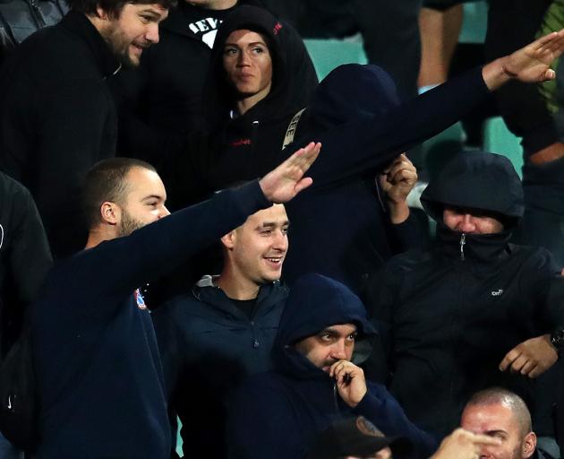 People in the crowd at the Bulgaria England game were seen pulling Nazi salutes and chanting...