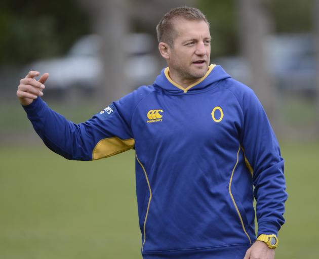 Otago assistant coach Ben Herring at Otago training at Logan Park earlier this week. Photo by...