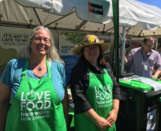 Waimakariri District Council solid waste manager Kitty Waghorn, left, and Eco Educate rethink educator Lesley Ottey promoted waste reduction at last year's Rangiora Show. Photo: File