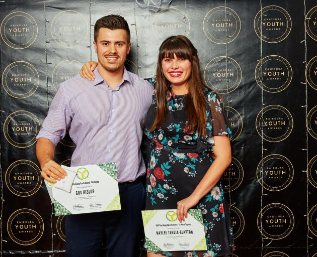 Gus Hislop, left, and Haylee Tehuia-Claxton received awards for wellbeing. Photos: Andrew Spencer Photography
