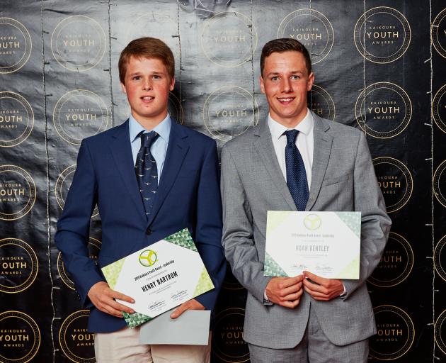 Henry Bartrum, left, and Noah Bentley were recognised for their leadership skills. 