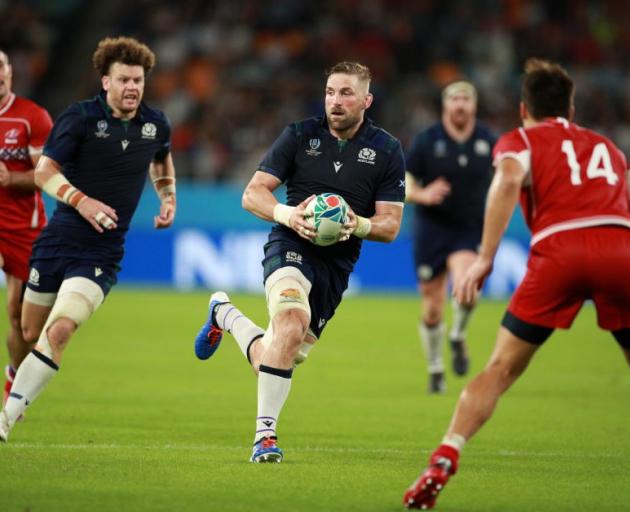 John Barclay makes a break for Scotland during their win over Russia. Photo: Getty Images