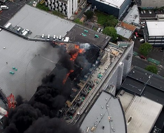 An aerial image of the blaze. Photo: Niwa