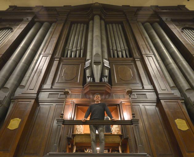Dunedin City organist David Burchell prepares to play Norma, the Dunedin Town Hall organ, in a...