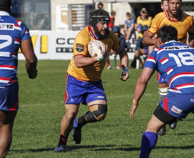 North Otago veteran Ralph Darling on the charge during the Heartland Championship game against...