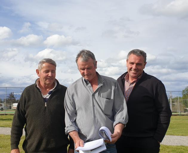 Omakau Recreation Reserve committee members (from left) Ross Naylor, chairman Ralph Milne and...