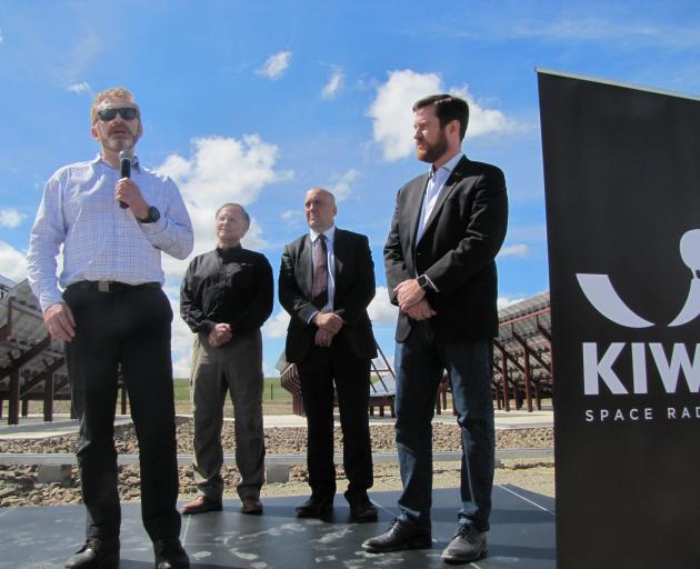 Celebrating the opening of LeoLabs' space radar in Naseby last month are (from left), Ministry of...