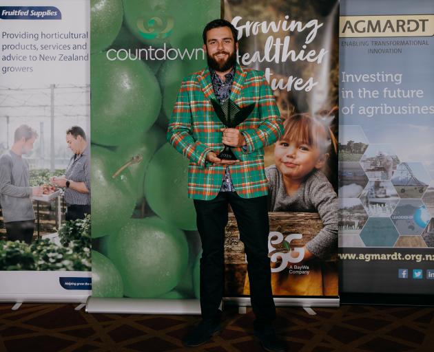 Central Otago viticulturalist Simon Gourley, of Clyde, celebrates his Young Horticulturist of the...