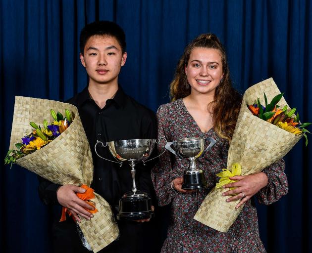 Sportsman of the year Sang-Yong Park and sportswoman of the year, Ellena Firth. Photo: Jon Davidson.