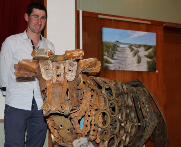 Waikaka farmer Jono Gardyne made this bull by welding worn out pieces of machinery together to enter the Waikaka Arts and Crafts annual exhibition held in the Waikaka Centennial Hall. PHOTO: SANDY EGGLESTON