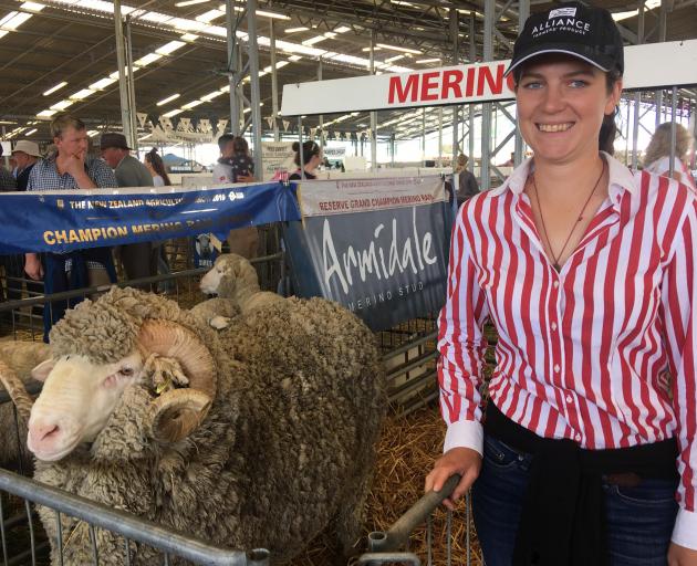 Harriet Gardner checks out one of Armidale’s merino entries at last week’s New Zealand...