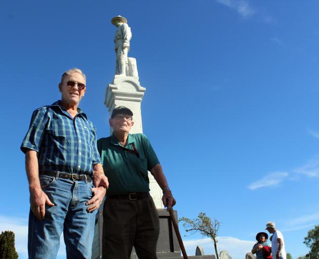 Blair McKenzie (left), of Winton, and returned serviceman Jim Gibson, of Otautau, at the Calcium...