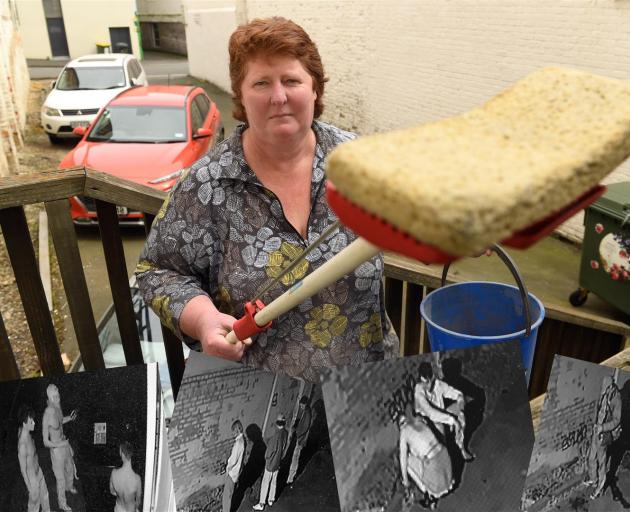 Sick of cleaning up urine and vomit from her Bath St car park is John Swan & Co owner Janette Armstrong. Photo: Stephen Jaquiery