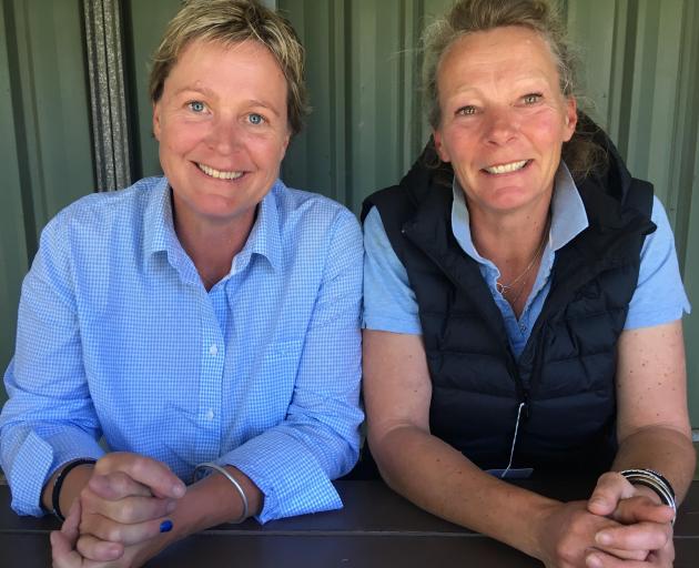 Maniototo sisters Janine Smith and Margot Hall take a break during the New Zealand Agricultural...