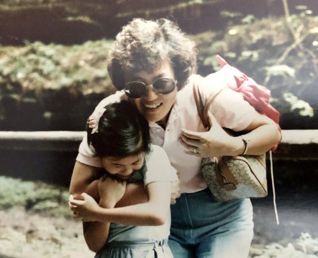  A young Jennifer Koh with her mother in Glen Ellyn, Illinois, where she grew up in the United States.