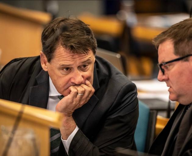Crown prosecutors Brian Dickey and Robin McCoubrey discuss the case. Photo: NZ Herald
