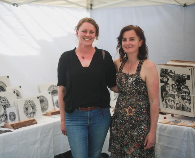 North Otago artists Tracey Vickers-Anderson (left) and Natalie Carpenter were among the 80...