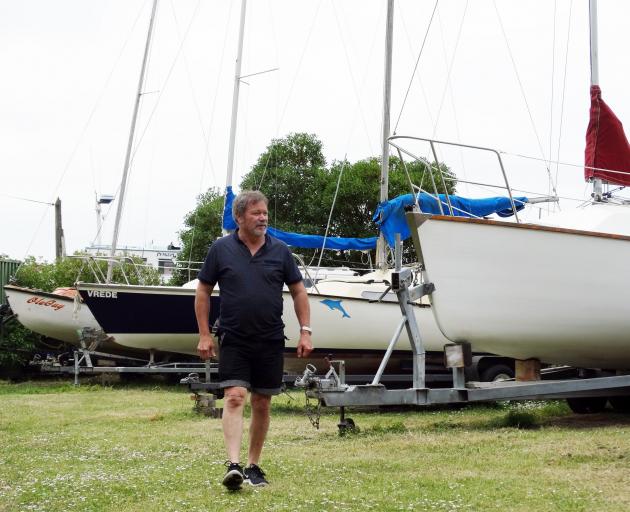 North Otago Yacht and Power Boat Club commodore Kevin Murdoch inspects boats at the club’s  compound. Photo: Daniel Birchfield