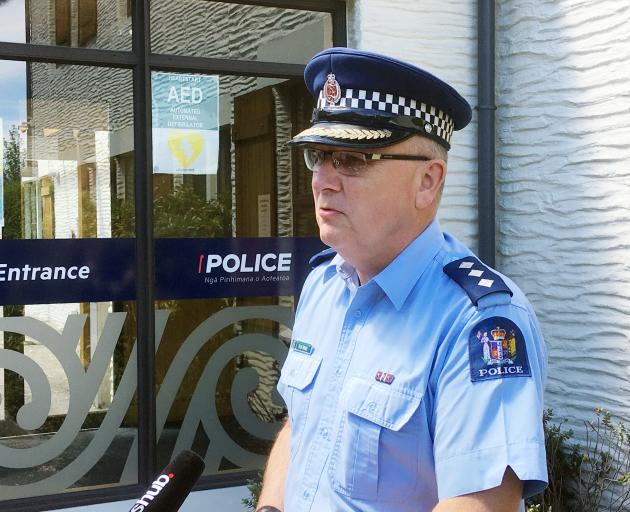 Otago-Lakes area commander Inspector Olaf Jensen speaks to media in Queenstown yesterday about...