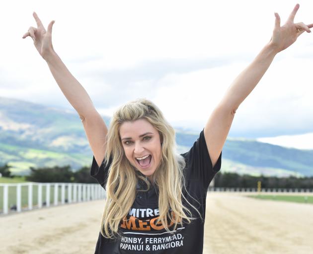 Erin Simpson, of Auckland, at the Roxburgh Racecourse yesterday.