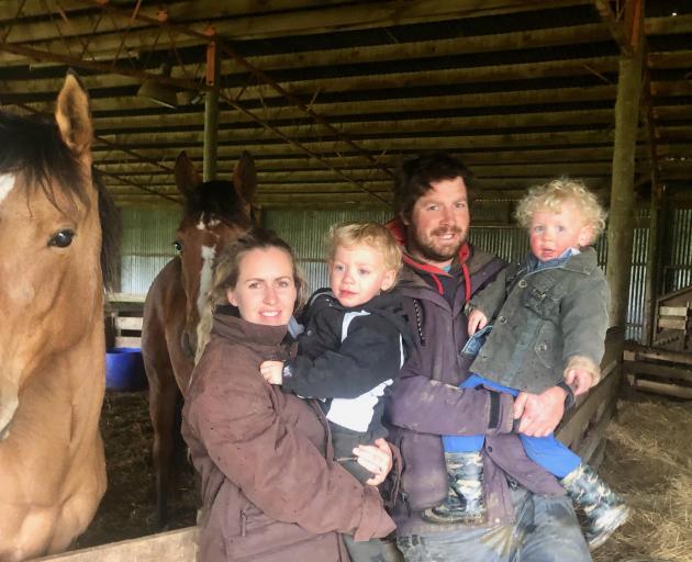 Casey and Rhys Evans with their 2-year-old twin boys Cole (left) and Luke. Casey has launched a...