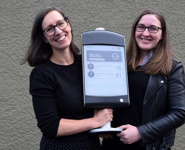 Otago Regional Council public transport brand leader Frederique Gulcher (left) and transport...