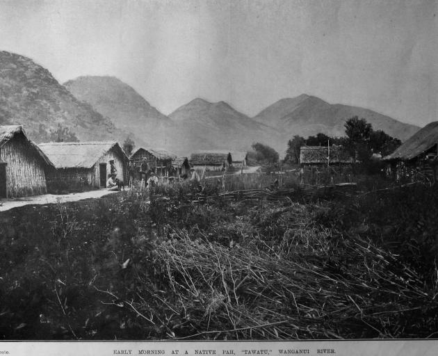 Early morning at a pah, Tawatu, on the Wanganui River. — Otago Witness,  4.11.1919. COPIES OF...