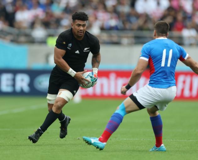 All Blacks flanker and New Zealand Rugby player of the year Ardie Savea on the run during the...