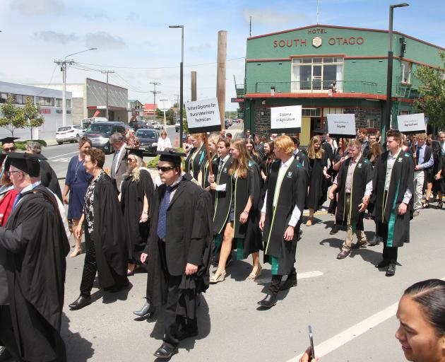 Students studying agriculture, veterinary technician and equine studies paraded down Balclutha’s...