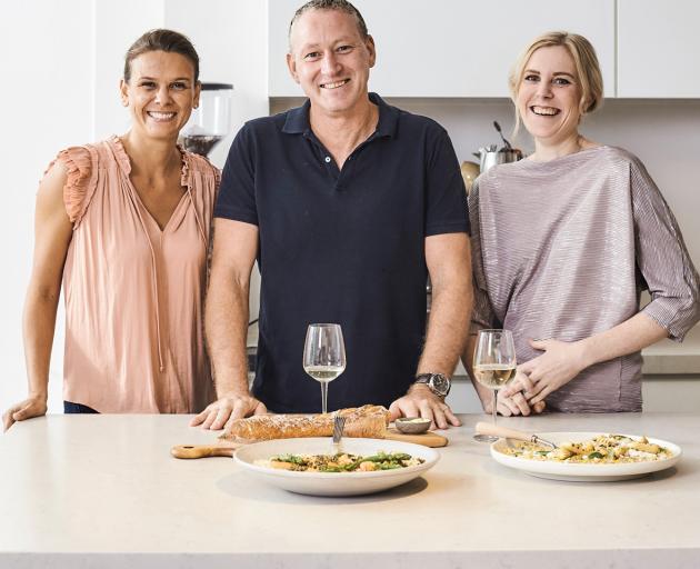 Authors of Cook: Food to Share (from left) Jenna White, Dean Brettschneider and Helen Burge....