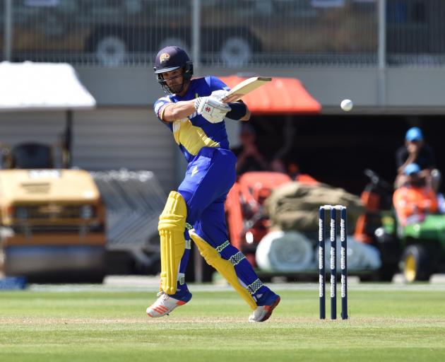 Otago all-rounder Anaru Kitchen pulls the ball during his side’s twenty20 match against...