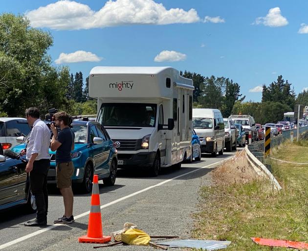 Traffic remained backed up on Inland Scenic Route 72 this afternoon. Photo: Supplied