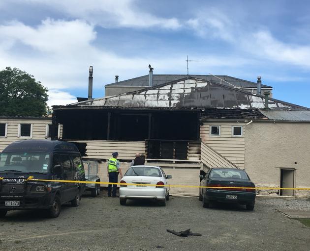 The back of the Ancient Briton Hotel was significantly damaged in the blaze. Photo: Adam Burns