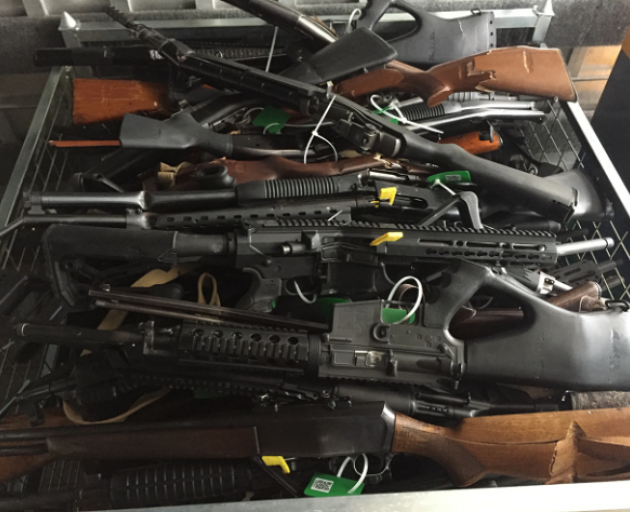 Firearms handed in at an event in Canterbury last weekend. Photo: NZ Police