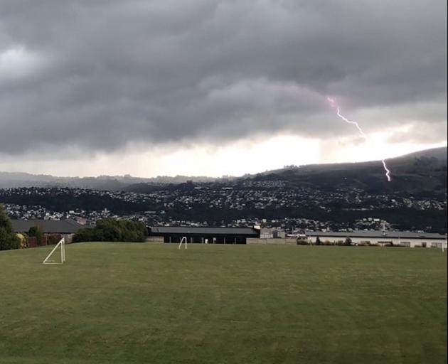 Conor Casey (13) captured a lightning strike over Dunedin from Rotary Park Close, in Shiel Hill,...