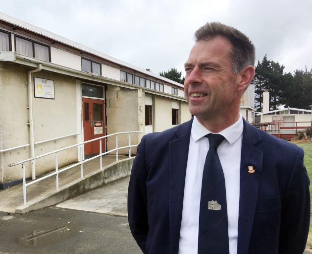 Waitaki Boys’ High School rector Darryl Paterson outside the school’s former science block which will be demolished in favour of an open space for pupils. Photo: Daniel Birchfield