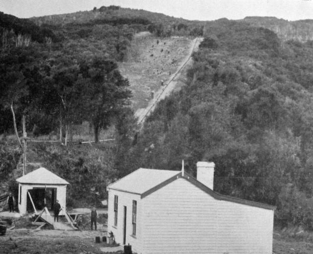 The pumping station and residence at Powder Creek, Whare Flat. — Otago Witness, 16.12.1919.