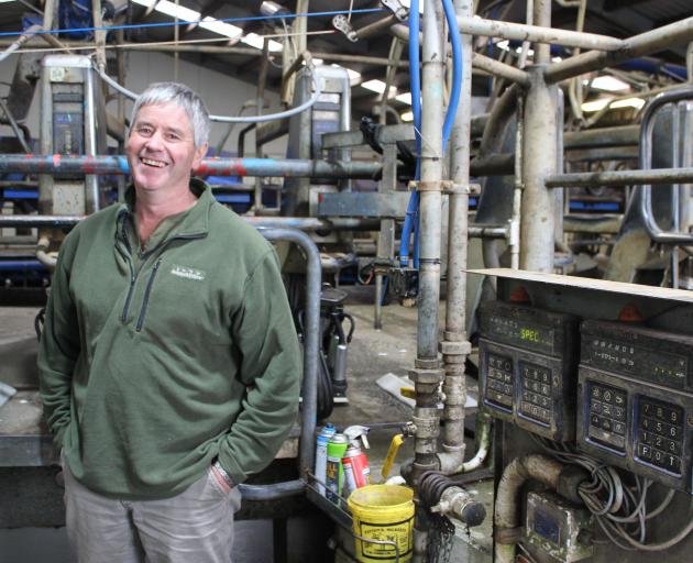 Colac Bay dairy farmer Ewen Mathieson, who is the new Dairy Leaders Advisory Group chairman, checks over his cow shed in Western Southland recently. Photo: Nicole Sharp