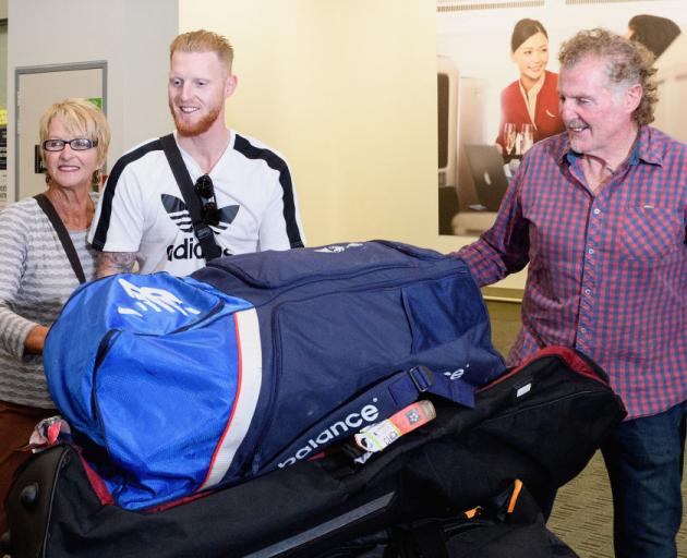 Ged Stokes (right) with son Ben and wife Deborah in Christchurch in 2017. Photo: Getty Images