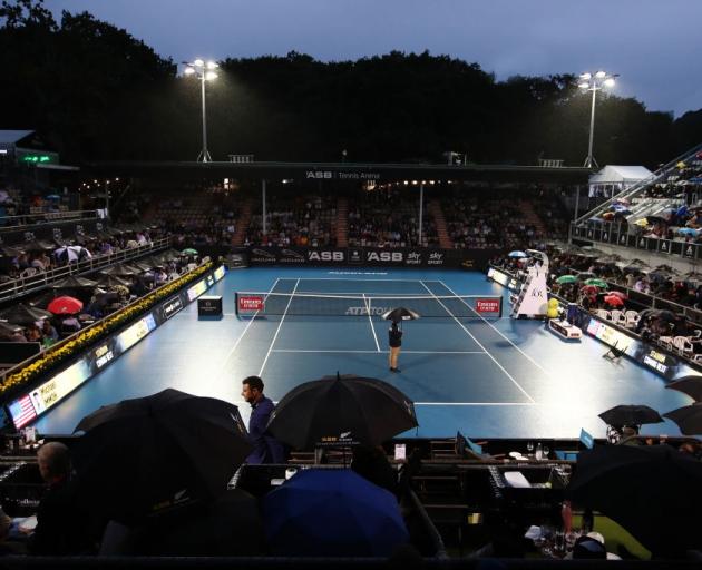 Rain limited play at yesterday's ASB Classic. Photo: Getty Images