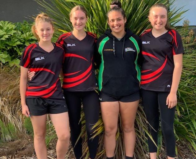 Mid Canterbury netballers (from left) Ashlein Lyttle, Jasmin Strawbridge, Hayley Tallentire and...