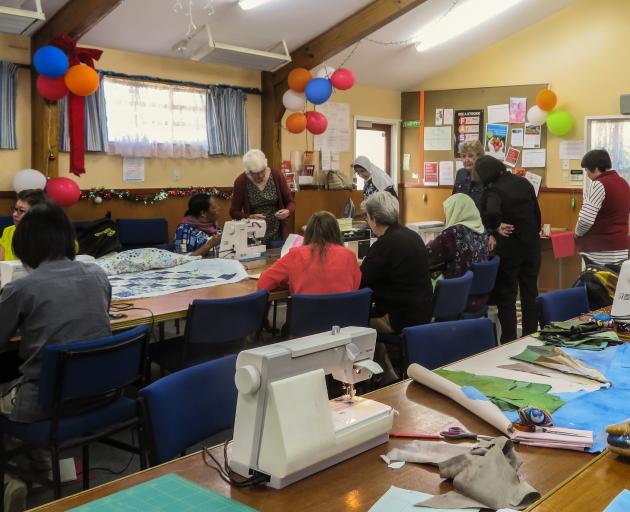 Kathleen Burford's quilting class. Photo: Supplied