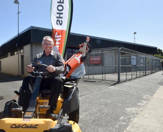 Stihl franchise owner Dave Campbell moves stock to his new shop nearby. Photo: Stephen Jaquiery