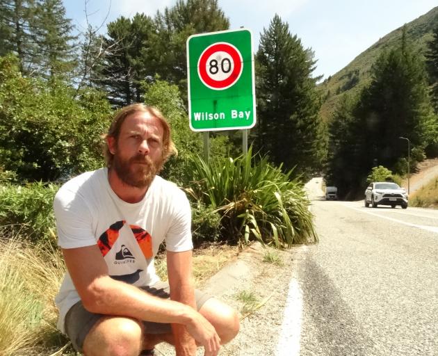 Nicholas Holmes at the scene of Tuesday’s crash.PHOTO: GUY WILLIAMS