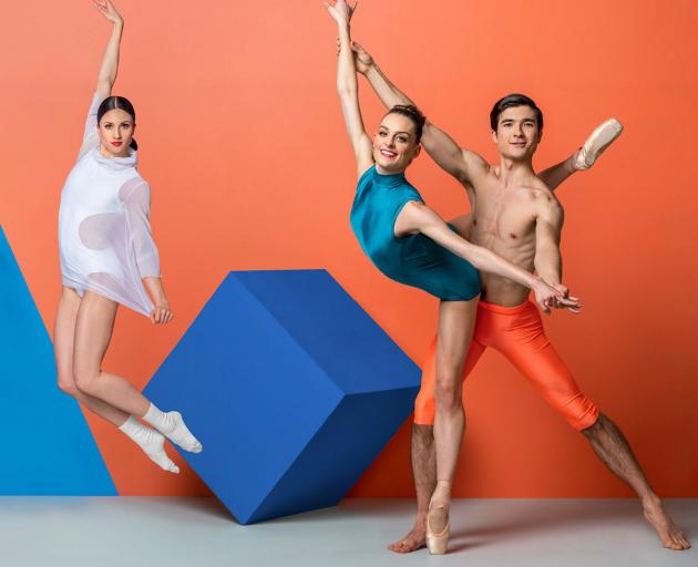 The Royal New Zealand Ballet’s soloist Sara Garbowski and dancers Kirby Selchow (left) and...