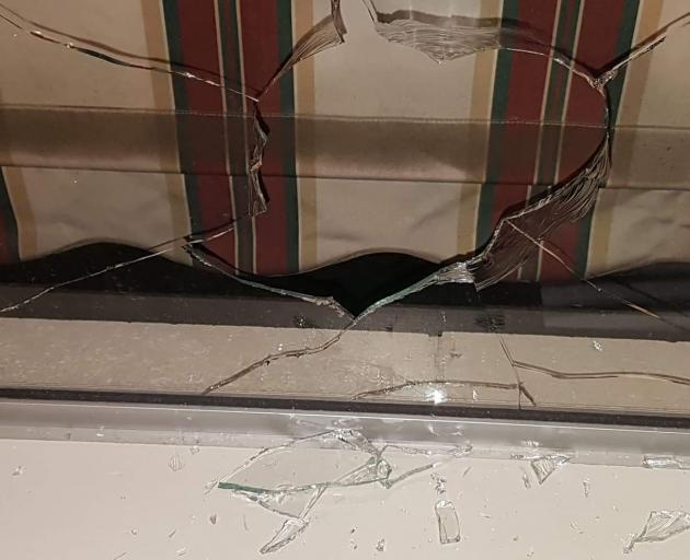 Rocks were also thrown through windows in Bishopdale. Photo: Supplied