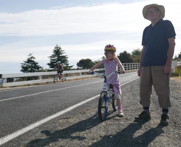 Mt Cargill resident Mike Fay, with granddaughters Isla (8, left) and Emily (6) Liddy, of Doctors...