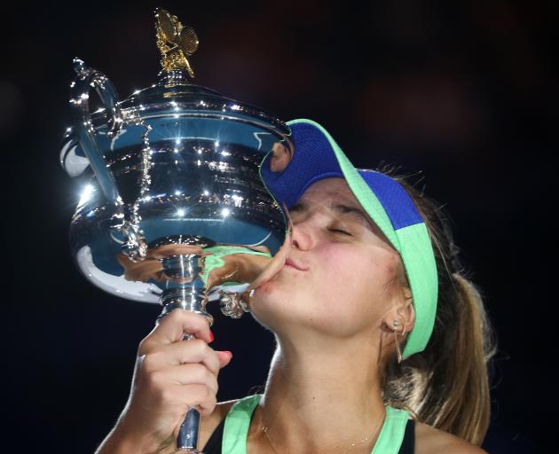 Sofia Kenin celebrates winning her first Grand Slam. Photo: Reuters 