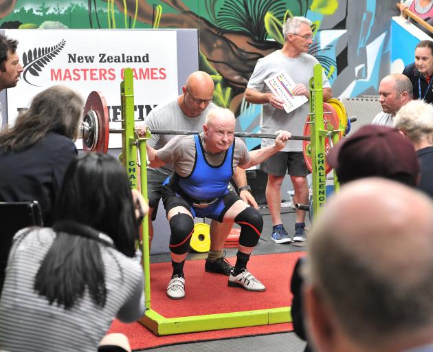 Bruce Park lifts in the squat section of the powerlifting at Propel Gym on Saturday. PHOTO:...