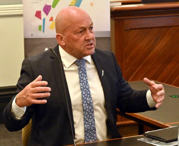 Clutha mayor Bryan Cadogan at Representation Commission hearings in Dunedin this week. PHOTO:...